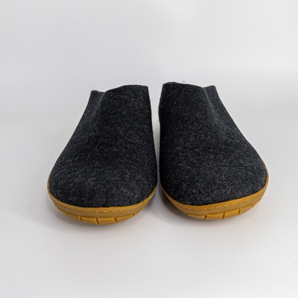 New Glerups Slip-On Wool Men Cabincore Slippers EU 51 Natural Rubber Sole New